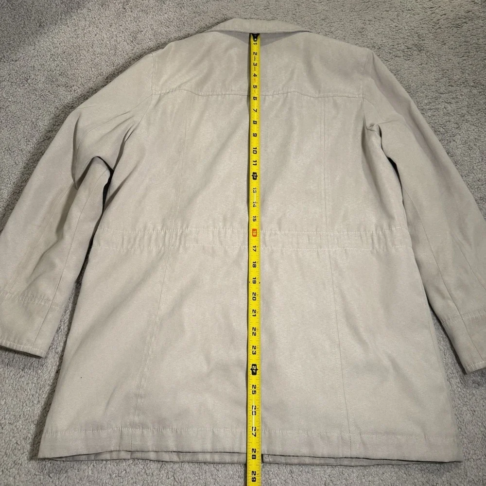 London Fog Women's Lined Microfiber‎ Sueded Zip Front Rain Jacket Sz XS PETITE
